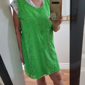 Green Lace Swim Coverup XL